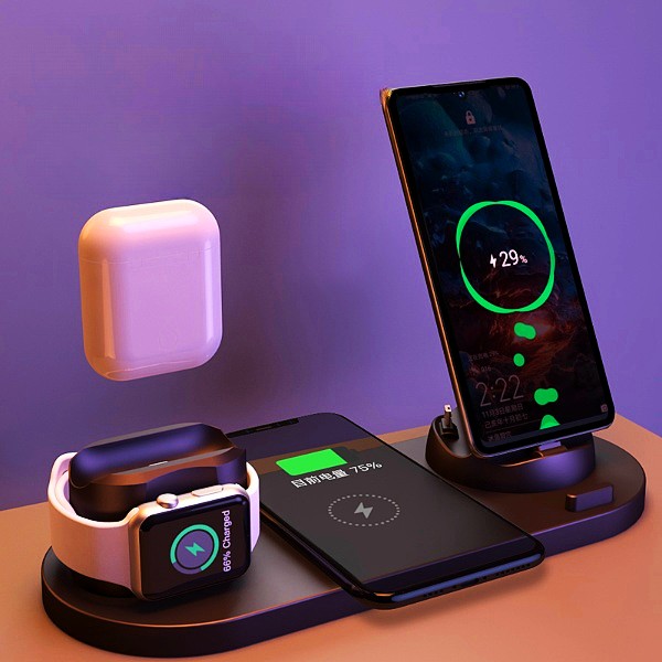 6-in-1 Fast Wireless Charging Dock Station - Universal Charging Hub